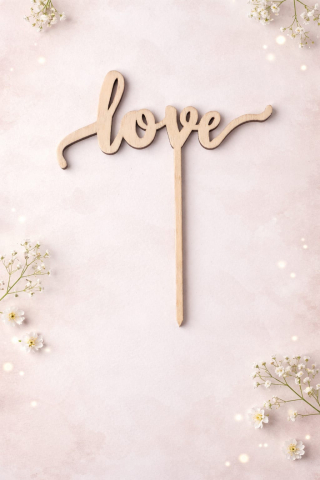 Cadouri Personalizate - Topper ”LOVE” natur