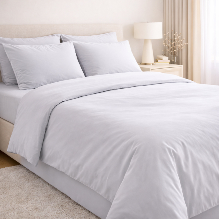 Set Lenjerie de Pat din Microfibră Satinată –culoare gri Fină, Elegantă și Ușor de Întreținut [2]