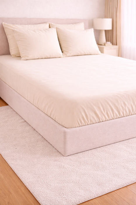Lenjerie de pat microfibră satinată – set complet elegant alb [4]