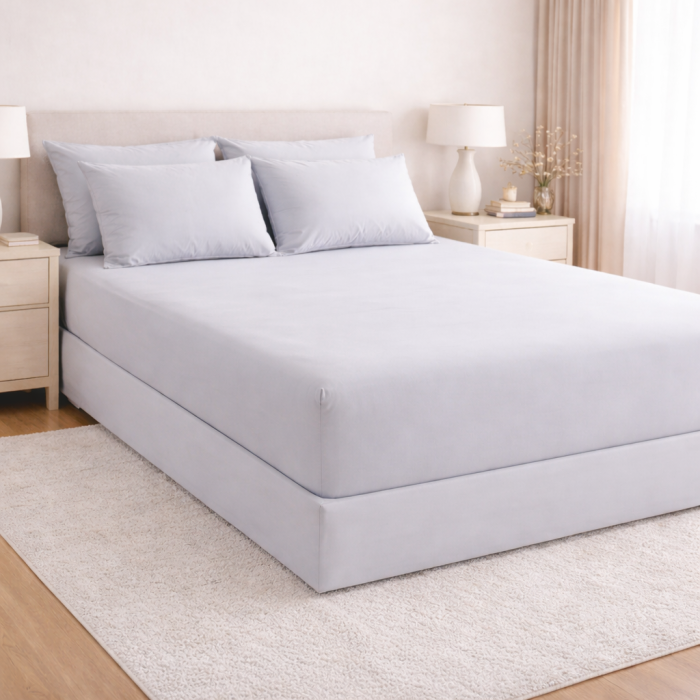 Lenjerie de pat microfibră satinată – set complet elegant alb [3]