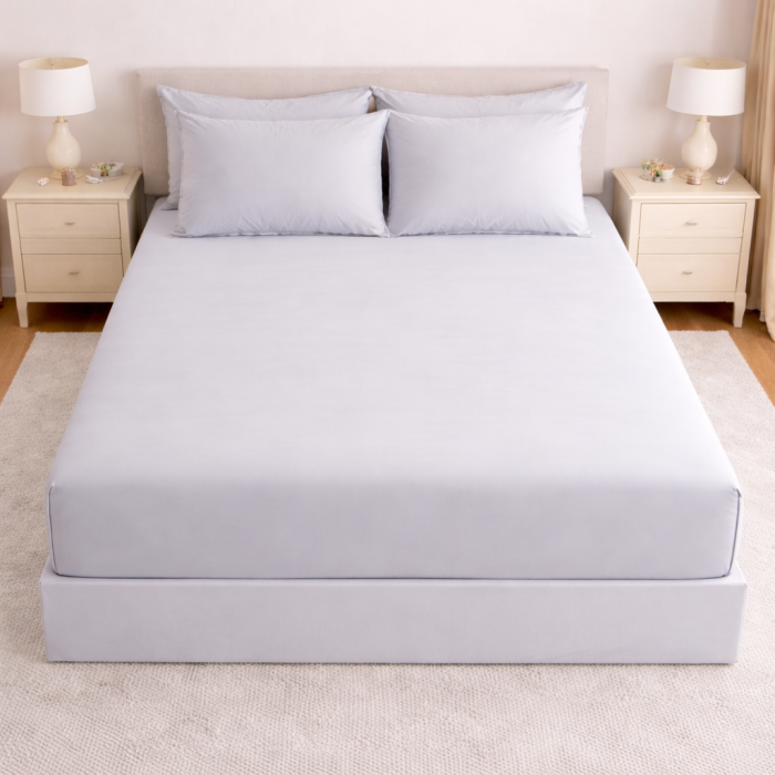 Lenjerie de pat microfibră satinată – set complet elegant alb [2]