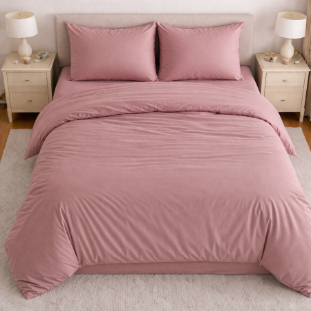 Set Lenjerie de Pat din Microfibră Satinată – Fină, Elegantă și Ușor de Întreținut [1]