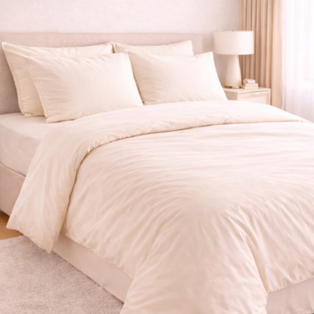 Set Lenjerie de Pat din Microfibră Satinată – culoare crem Fină, Elegantă și Ușor de Întreținut [3]