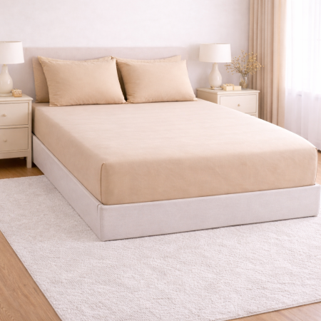 Pachete reduceri - Lenjerie de pat microfibră satinată – set complet elegant alb