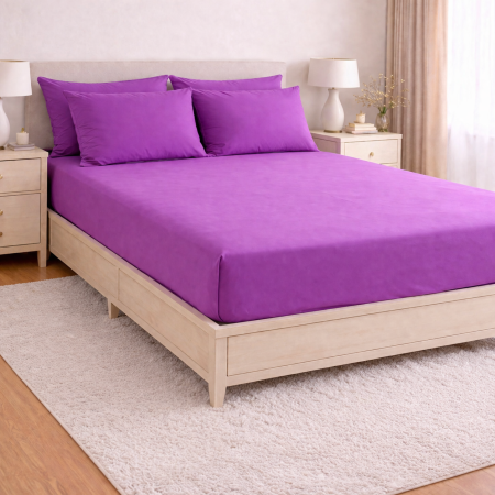 Lenjerie de pat microfibră satinată – set complet elegant alb