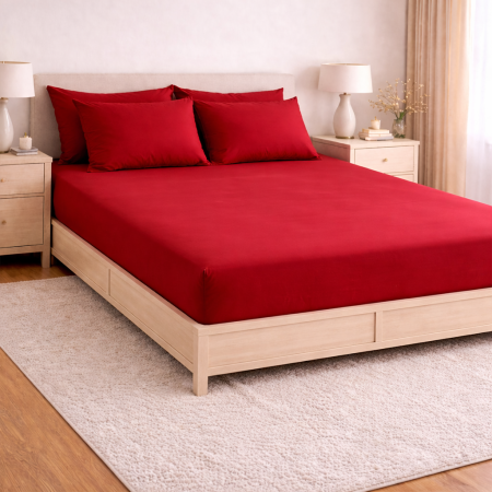 Lenjerie de pat microfibră satinată – set complet elegant alb