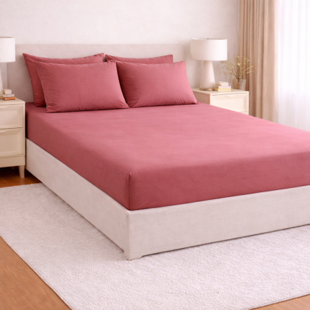 Lenjerie de pat microfibră satinată – set complet elegant alb