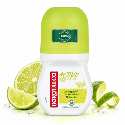 Îngrijire personală - Deodorant antiperspirant roll-on Borotalco Active, protecție 48H, parfum Citrus & Lime, fără alcool, 50 ml