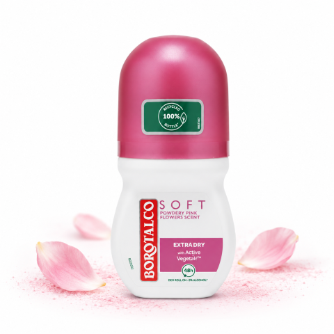 Îngrijire personală - Deodorant antiperspirant roll-on Borotalco Soft Extra Dry, protecție 48H, parfum floral pudrat, 50 ml
