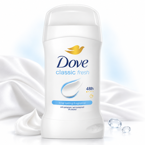 Îngrijire personală - Antiperspirant stick Dove Classic Fresh, protecție 48H, cu ¼ cremă hidratantă, 50 ml