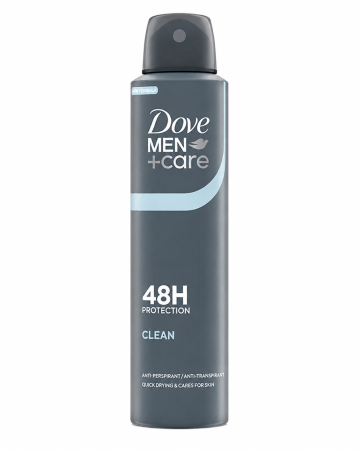 Deodorante - Dove Men+Care Clean Comfort Deodorant Antiperspirant Spray pentru Bărbați, Protecție 48h, 150 ml