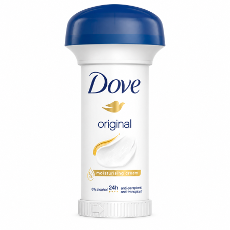 Deodorante - Dove Original Antiperspirant Stick, 24h, cu ¼ cremă hidratantă, 50 ml