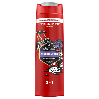 Geluri de duș - Gel de duș 3 în 1 Old Spice Nightpanther Citrus & Vanilla, 400 ml