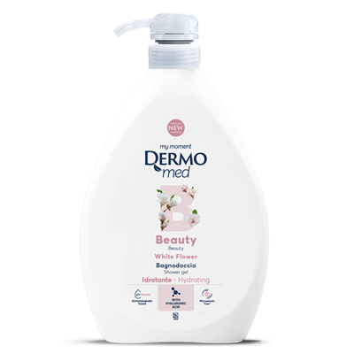 Îngrijire personală - Gel de duș Dermomed Beauty White Flower, Acid Hialuronic, 1 L