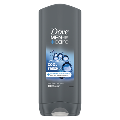 Geluri de duș - Gel de duș Dove Men+Care Cool Fresh pentru corp, față și păr, 400 ml