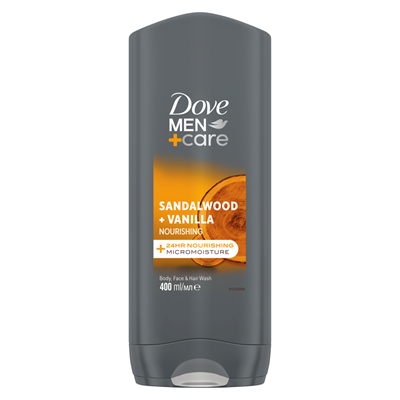 Geluri de duș - Gel de duș Dove Men+Care Sandalwood & Vanilla, 400 ml