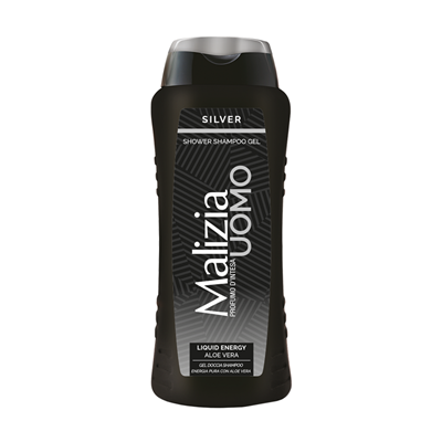 Șampon - Gel de duș și șampon Malizia Uomo Silver 2în1, Aloe Vera, 250 ml