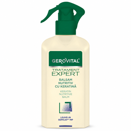 Balsamuri de păr - Balsam nutritiv leave-in Gerovital Tratament Expert, cu keratină, pentru păr uscat, 150 ml