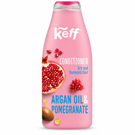 Balsamuri de păr - Balsam de păr KEFF Argan Oil & Pomegranate, cu ulei de argan și rodie, pentru păr uscat și deteriorat, 500 ml