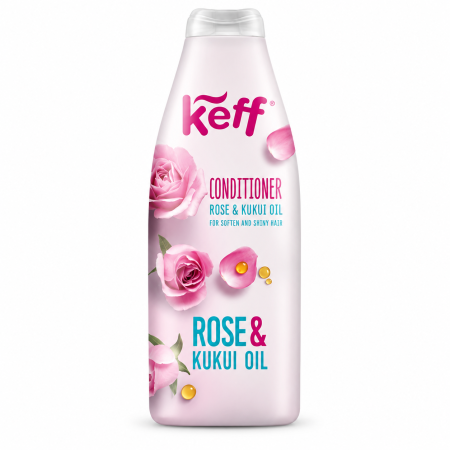 Balsamuri de păr - Balsam de păr KEFF Rose & Kukui Oil, cu ulei de trandafir și kukui, hidratare și strălucire, 500 ml