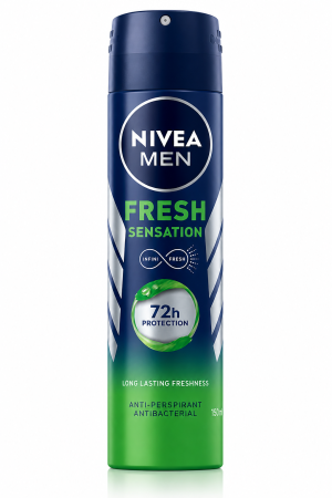 Deodorante - NIVEA MEN Fresh Sensation Antiperspirant Spray pentru Bărbați, Protecție 72h, 150 ml