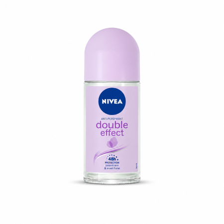 Deodorante - NIVEA Double Effect Deodorant Roll-On Antiperspirant pentru femei, protecție 48H, 50 ml
