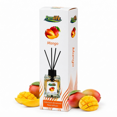 Odorizante pentru casă - Odorizant de cameră cu bețișoare Purelife Mango, 120 ml