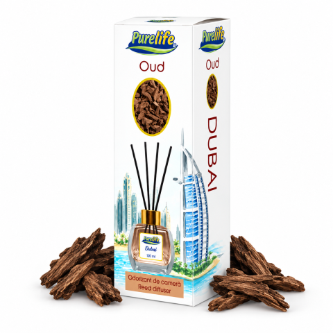 Odorizante pentru casă - odorizant-cu-betisoare-pure-life-dubai-oud-120-ml