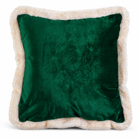 Pernă decorativă verde de Crăciun cu Moș Crăciun 3D și detalii aurii [2]