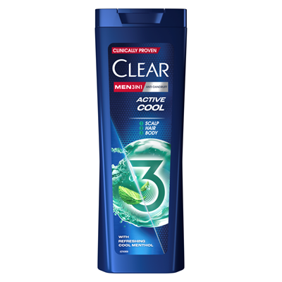 Șampon - clear-men-3-in-1-cool-sampon-antimatreata-gel-dus-360-ml