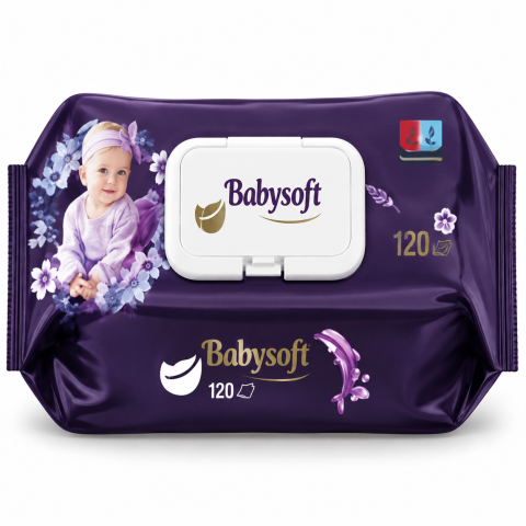 Șervețele - Șervețele umede BABYSOFT, 120 bucăți