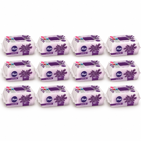 Șervețele - Set 12 pachete șervețele umede Sleepy Lavender, 1.440 bucăți
