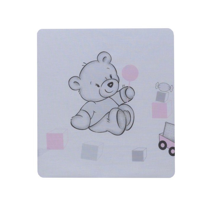 Cearceaf din bumbac pentru saltea 120x60 cm, Bears&Toys Roz, Beberoyal, CF-001-109 [2]