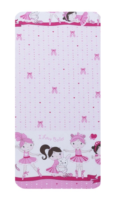 Cearceaf din bumbac pentru saltea 120x60 cm, Dancing Girls Roz, Beberoyal, CF-001-106 [1]