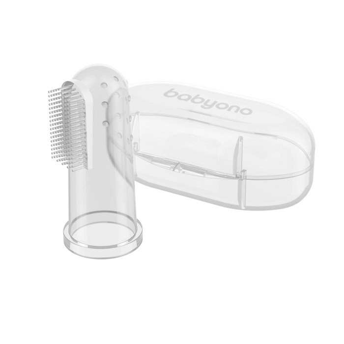 Degetar din silicon transparent pentru dinti bebelusi si copii, Babyono, 723/01 [1]