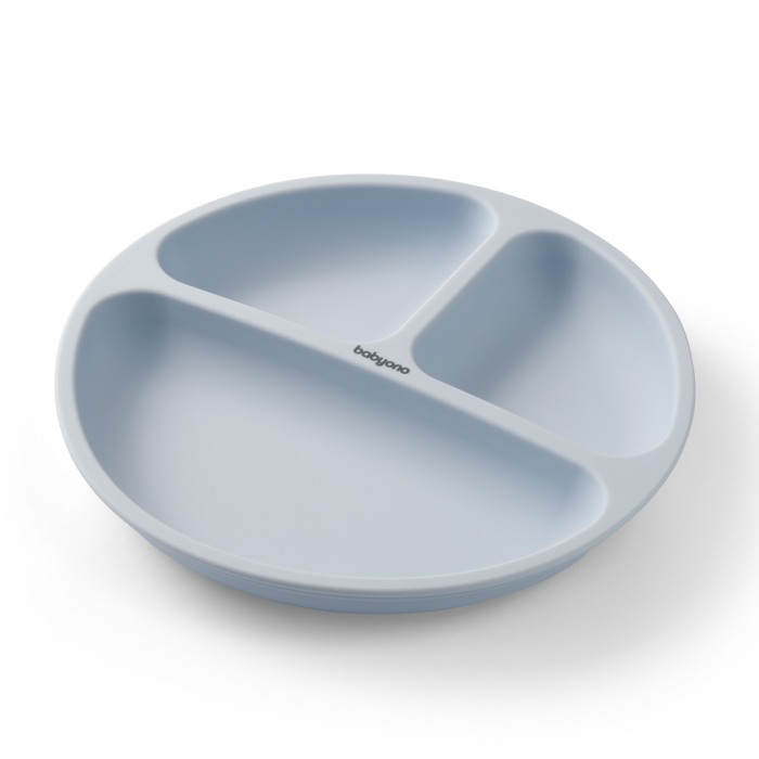 Farfurie din silicon cu ventuza pentru copii Babyono albastra 1482/01 [3]