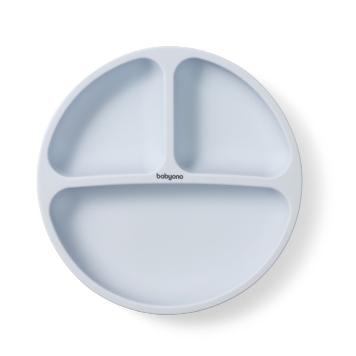 Farfurie din silicon cu ventuza pentru copii Babyono albastra 1482/01 [4]