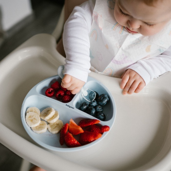 Farfurie din silicon cu ventuza pentru copii Babyono albastra 1482/01 [2]