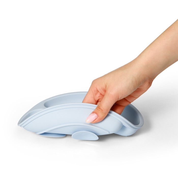 Farfurie din silicon cu ventuza pentru copii Babyono albastra 1482/01 [5]