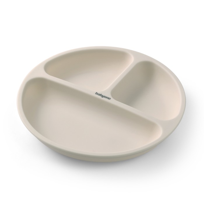 Farfurie din silicon cu ventuza pentru copii Babyono crem 1482/04 [3]