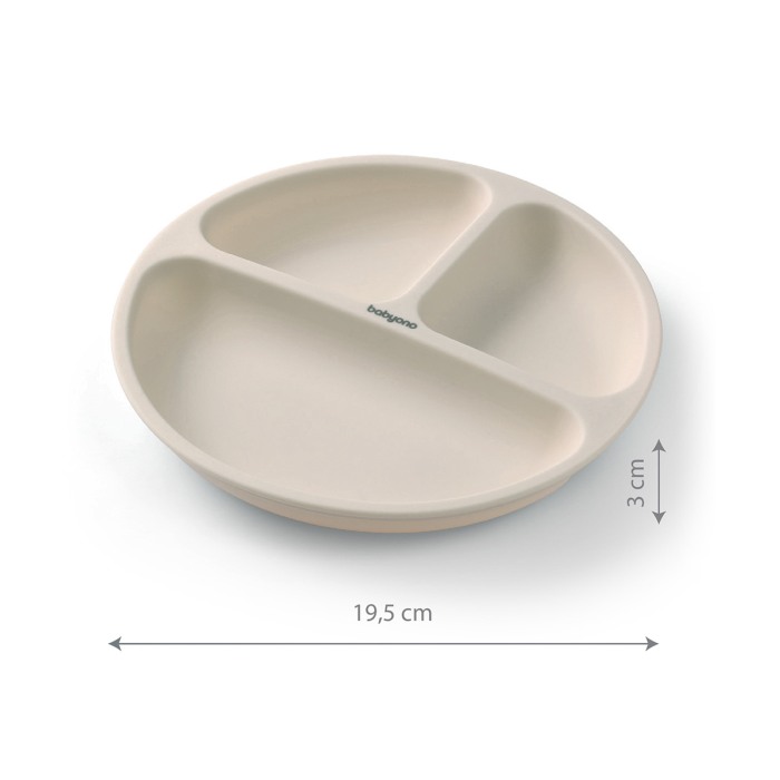 Farfurie din silicon cu ventuza pentru copii Babyono crem 1482/04 [5]