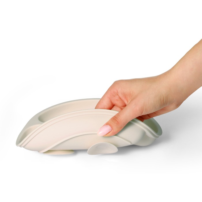 Farfurie din silicon cu ventuza pentru copii Babyono crem 1482/04 [4]