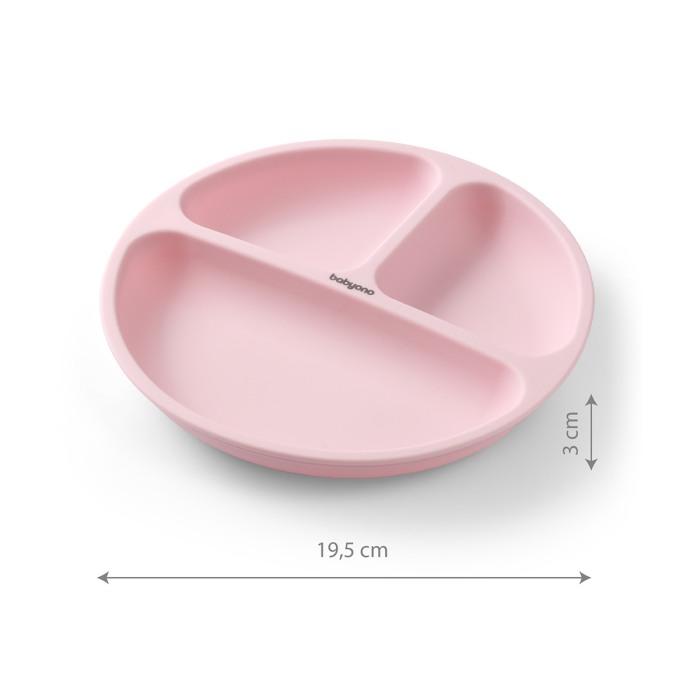 Farfurie din silicon cu ventuza pentru copii Babyono roz 1482/02 [7]