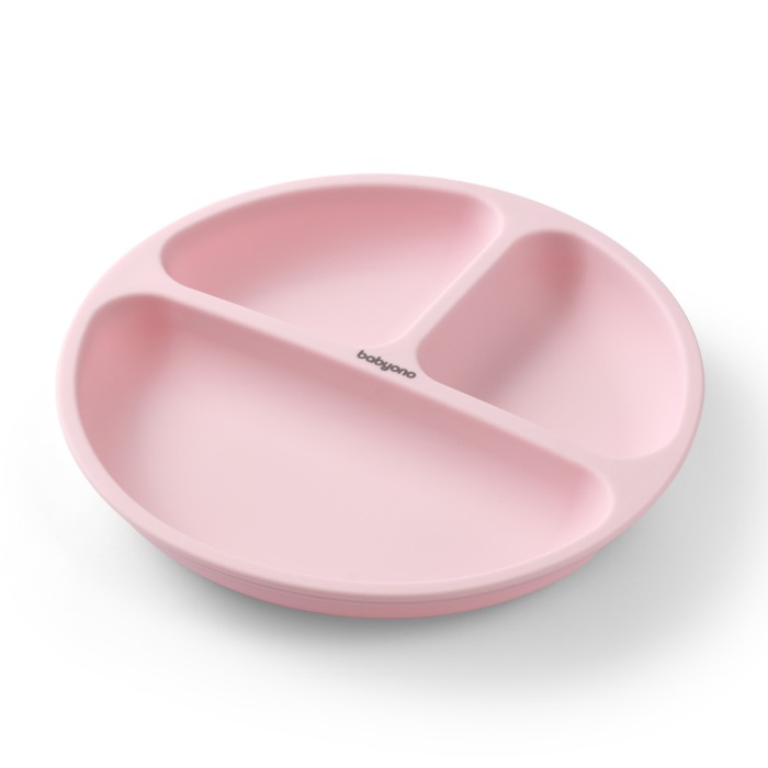 Farfurie din silicon cu ventuza pentru copii Babyono roz 1482/02 [2]