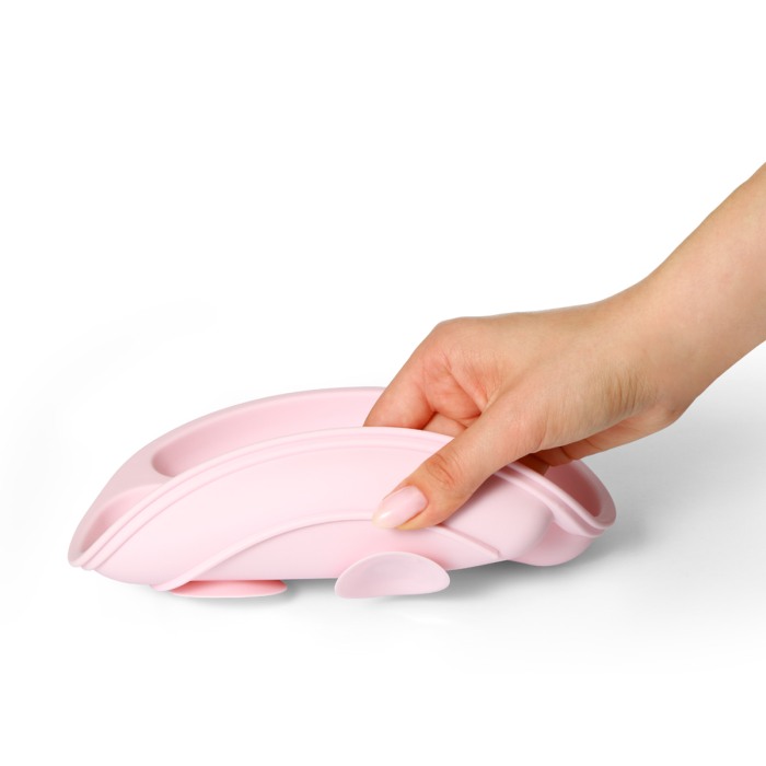 Farfurie din silicon cu ventuza pentru copii Babyono roz 1482/02 [8]
