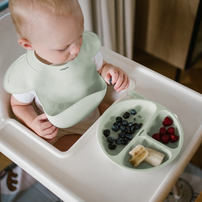 Farfurie din silicon cu ventuza pentru copii Babyono verde 1482/03 [7]