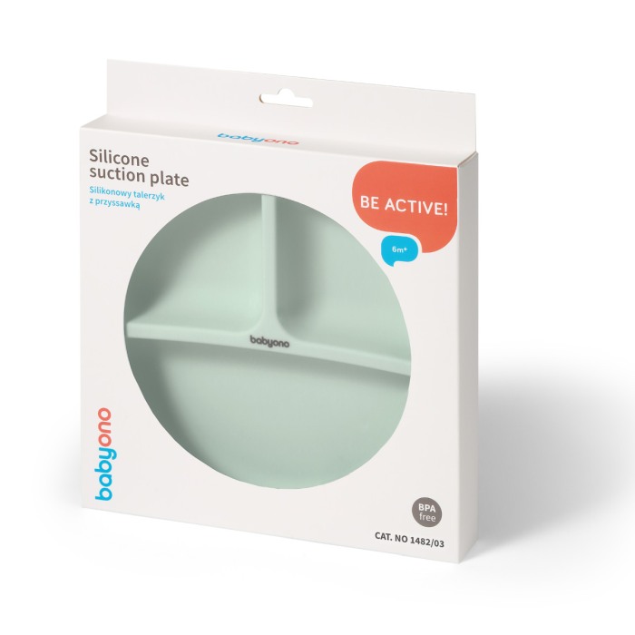 Farfurie din silicon cu ventuza pentru copii Babyono verde 1482/03 [3]