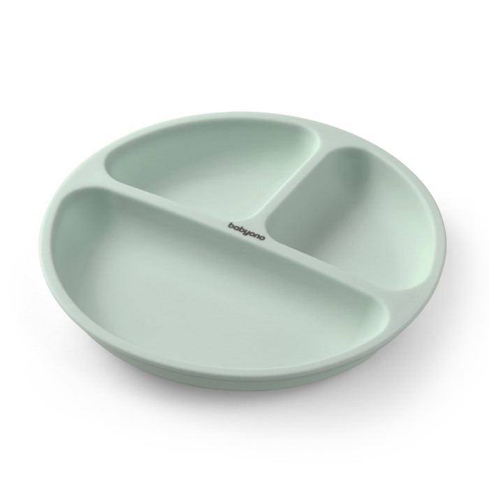 Farfurie din silicon cu ventuza pentru copii Babyono verde 1482/03 [2]