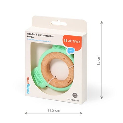 Inel de dentitie silicon&lemn Babyono koala verde 1076/01 [11]
