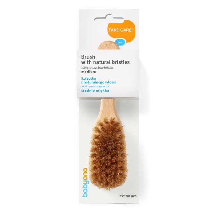 Perie bebe din lemn cu peri naturali babyono 1655 [4]